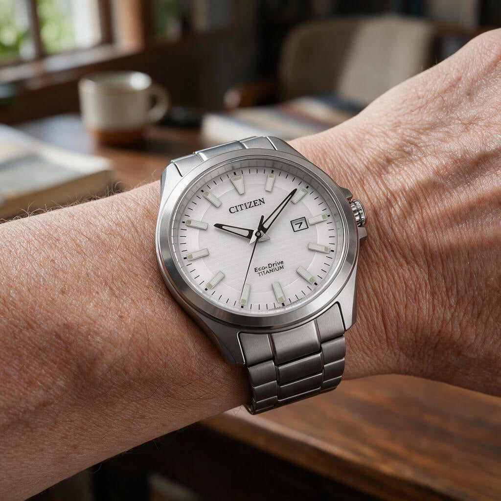 Orologio CITIZEN uomo solo tempo SuperTitanio Eco-Drive BM7470-84A|bonini-gioielli