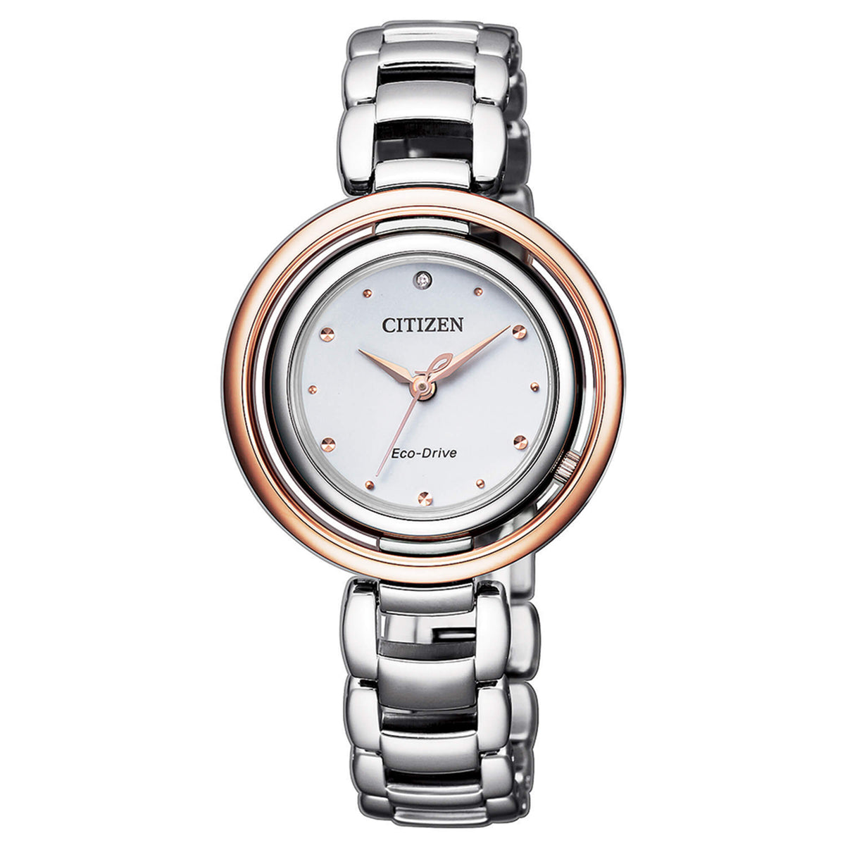Orologio CITIZEN donna Eco-Drive solo tempo lunetta dorata EM0668-83A