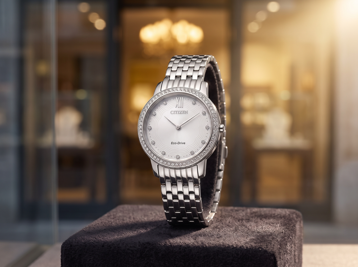 CITIZEN Donna Eco-Drive lunetta zirconi EX1480-82A|bonini-gioielli