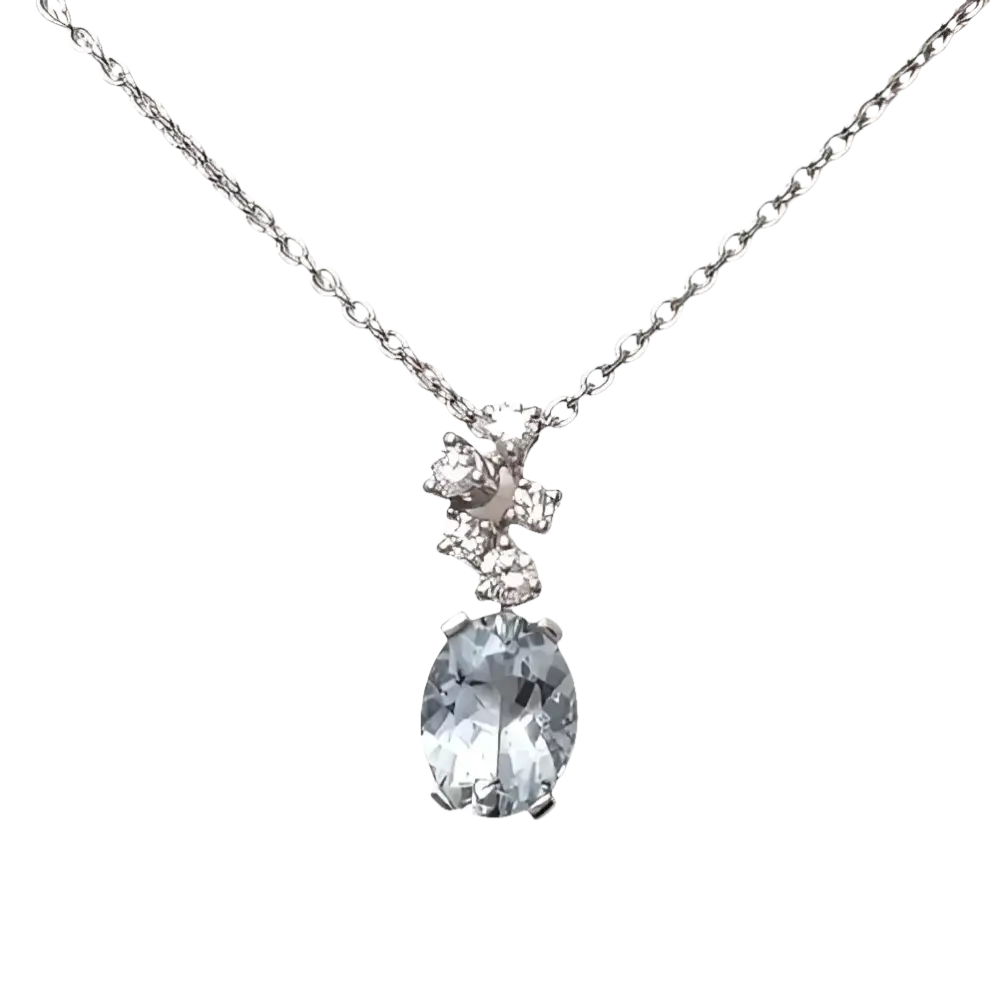 Collana acquamarina e diamanti Marea di Salvini con pendente in acquamarina