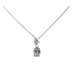 Collana acquamarina e diamanti Marea di Salvini con pendant in pietra blu chiaro