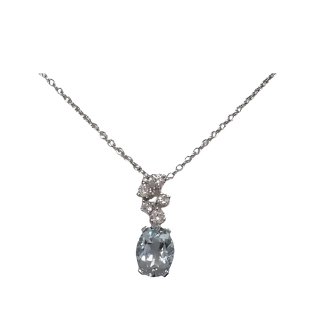 Collana acquamarina e diamanti Marea di Salvini con pendant in acquamarina