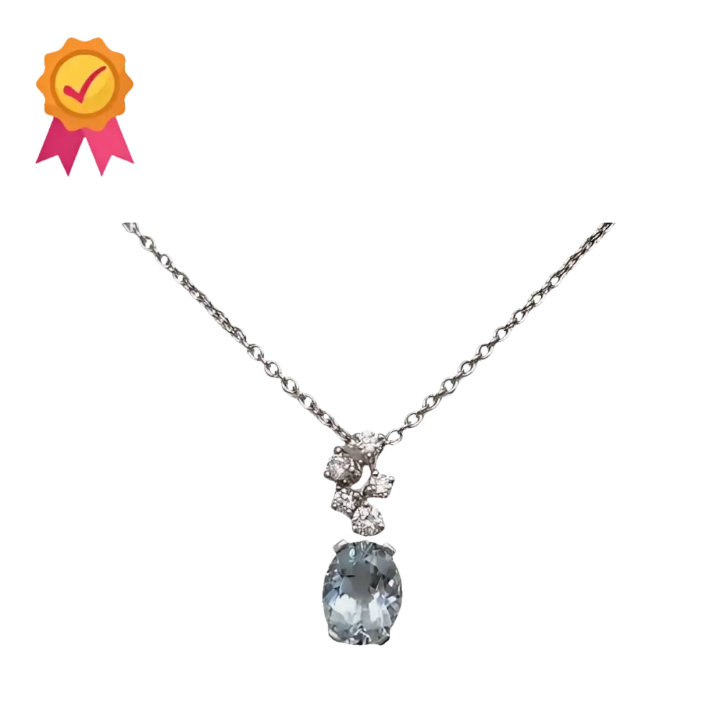 Collana acquamarina e diamanti Marea di Salvini con pendente in acquamarina