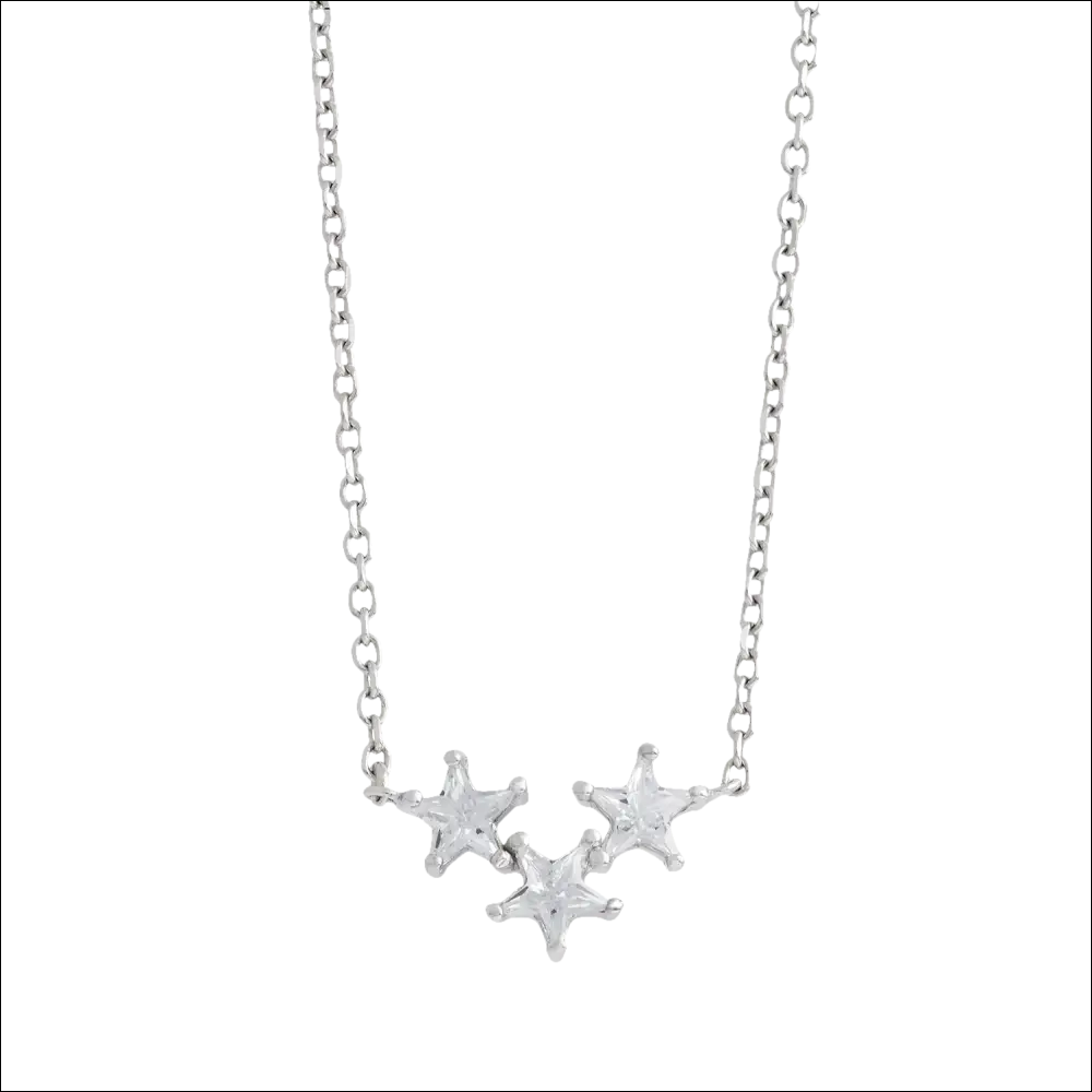 Collana Ambrosia in argento con pendente a forma di stella e zirconi