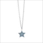 Collana AMBROSIA argento con ciondolo stellina pavé di zirconi azzurri