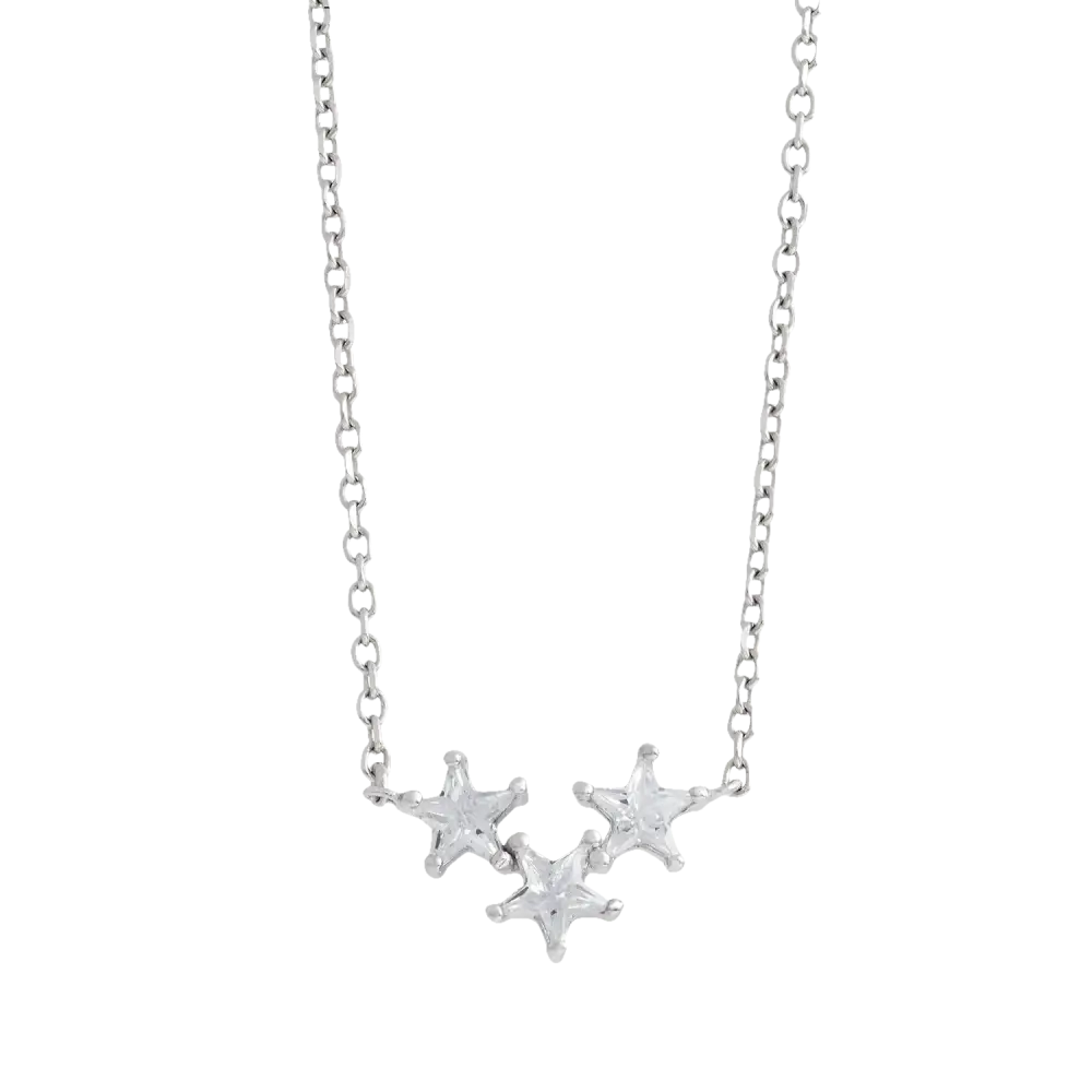 Collana Ambrosia in argento con pendente a forma di stella e zirconi