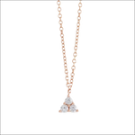 Collana argento rosé con pendente a triangolo e zirconi della linea Ambrosia