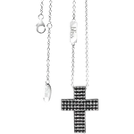 Collana in argento Bliss con croce nera e zirconia, elegante gioiello da donna