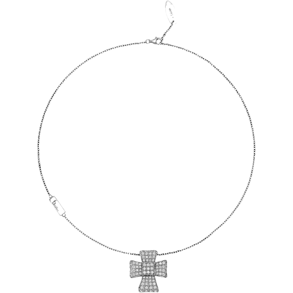 Collana Argento Croce Zirconi con ciondolo a croce in pavé di diamanti
