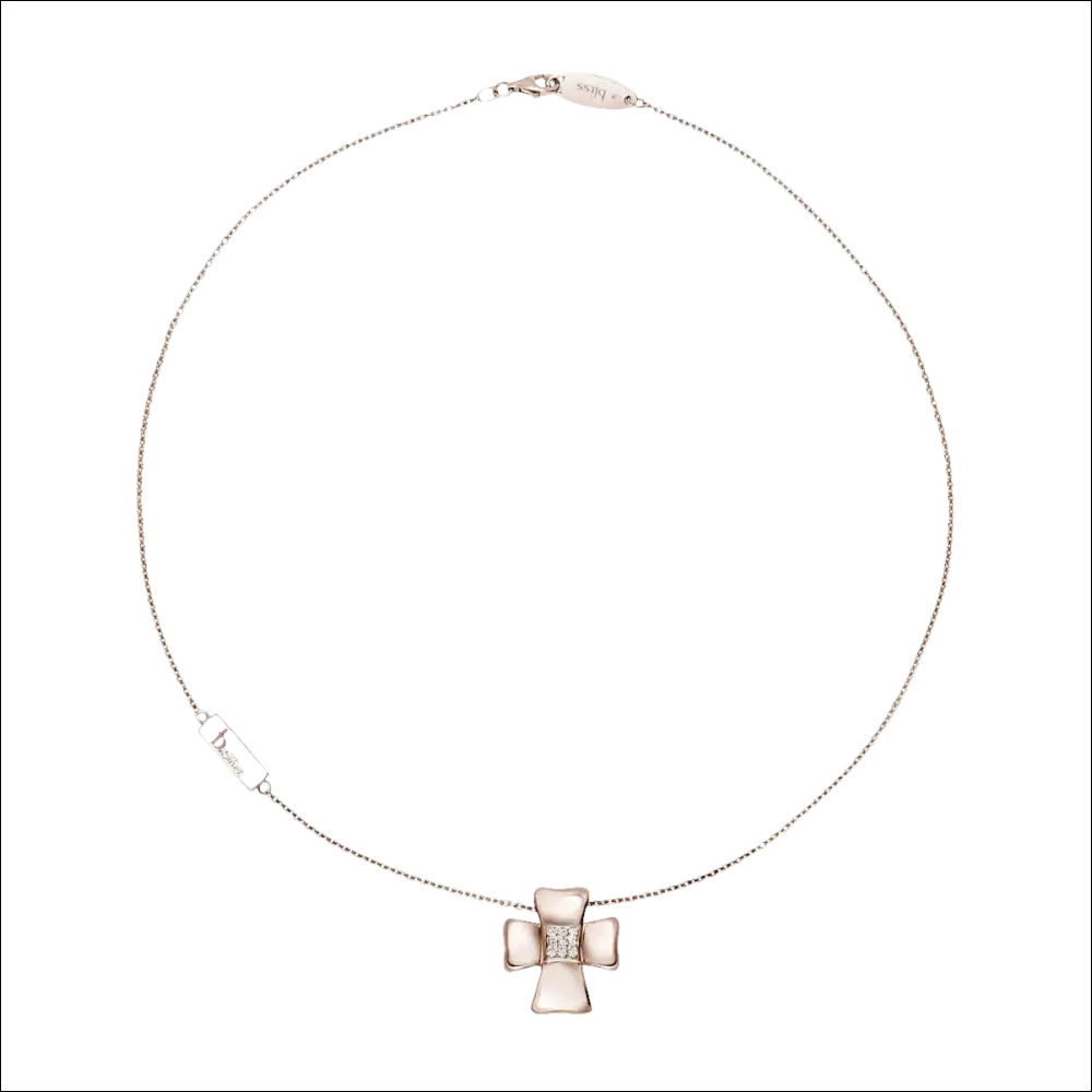 Collana BLISS argento dorato con croce di zirconi Desiré 20056729 in primo piano