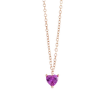Collana argento donna con ciondolo cuore in zirconio viola e oro rosa