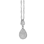 Collana in argento con doppio pendente a goccia e zirconi lucenti AAG 026