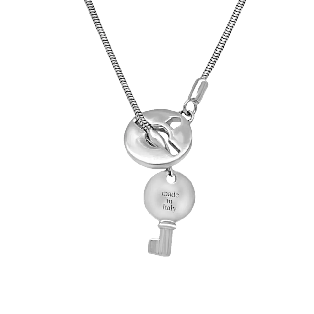 Collana Argento My Wish Chiave del Desiderio con ciondolo a chiave e serratura in tono argento