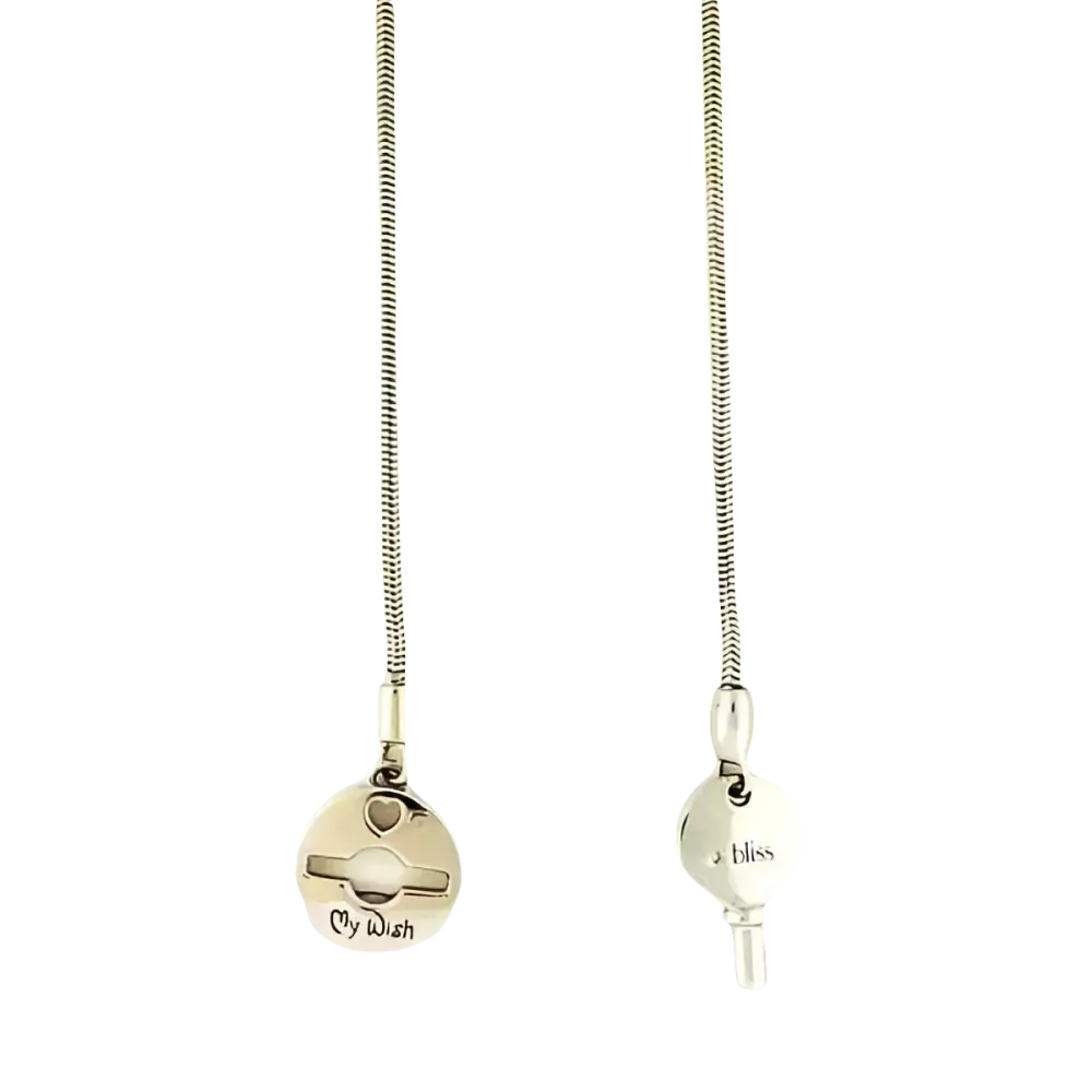 Collana argento My Wish Chiave del Desiderio con charm cuore e chiave con incisi bliss