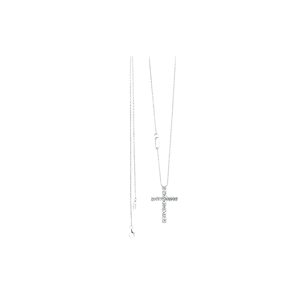 Collana BLISS argento con ciondolo croce di zirconi elegante e luminosa