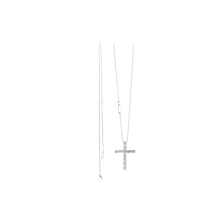 Collana BLISS argento con ciondolo croce di zirconi elegante e luminosa