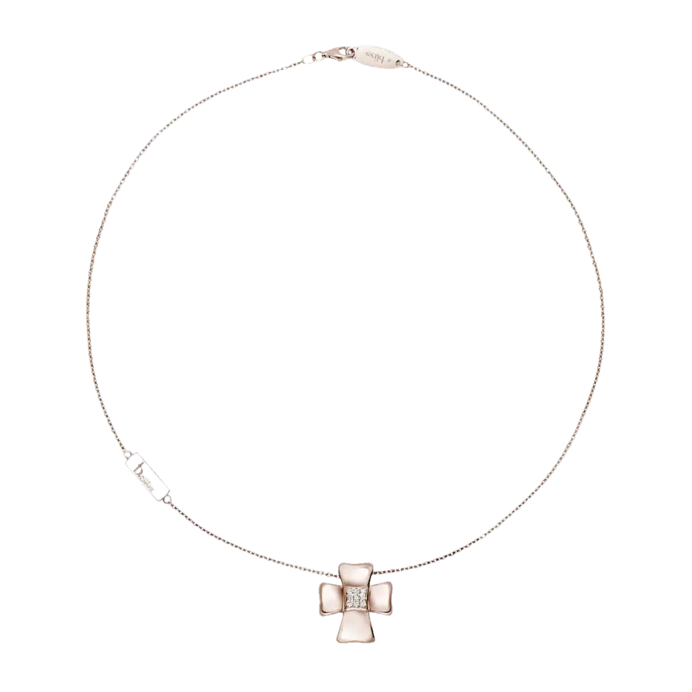 Collana BLISS argento dorato con croce di zirconi Desiré 20056729 in primo piano