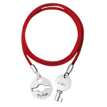 Bracciale con corda rossa, chiave e lucchetto in argento per Collana Bliss My Wish