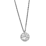 Collana Bliss Punto Luce Zircone Argento con ciondolo rotondo e pietra lucida chiara