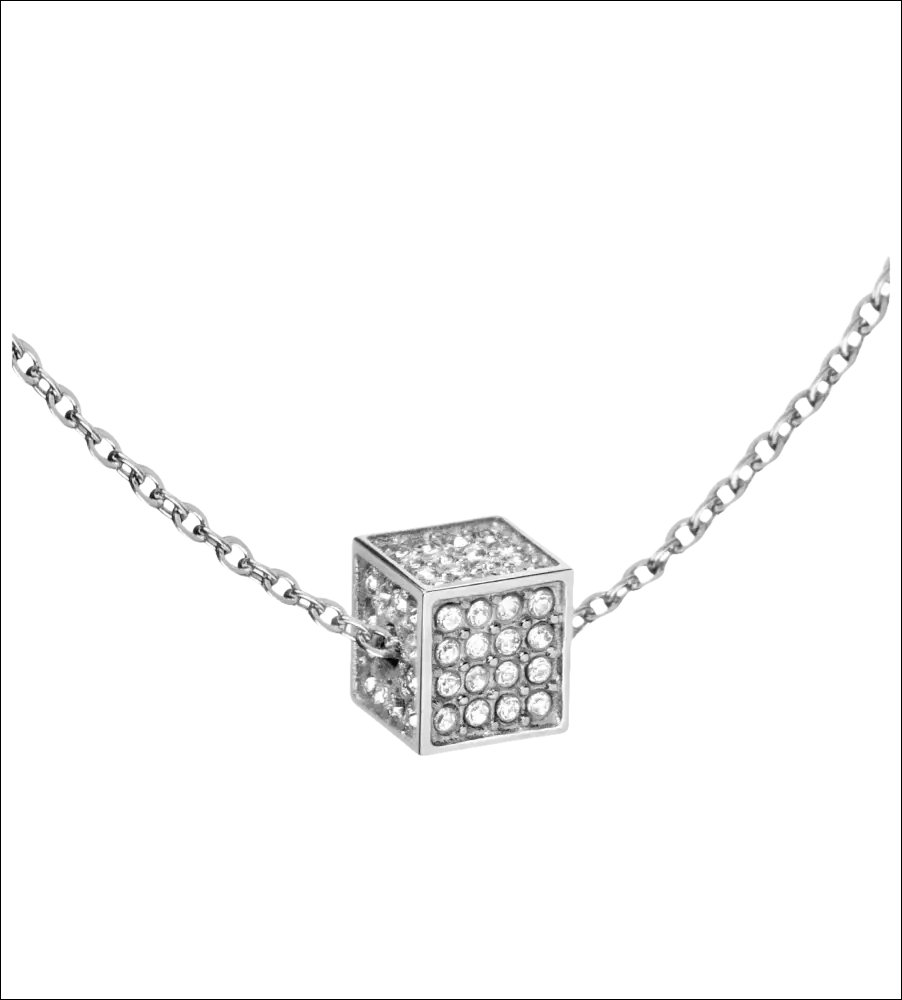 Collana CALVIN KLEIN Rocking con ciondolo in cristallo cubico e catena argento