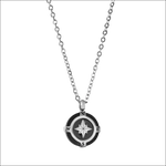 Collana Comete Uomo UGL 761: ciondolo bussola silver con direzioni incise