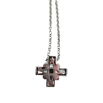 Collana con croce in argento decorata con diamanti e topazi CENTOVENTUNO