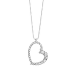 Collana con cuore di diamanti COMETE GLB 1520 in argento con pendente a forma di cuore