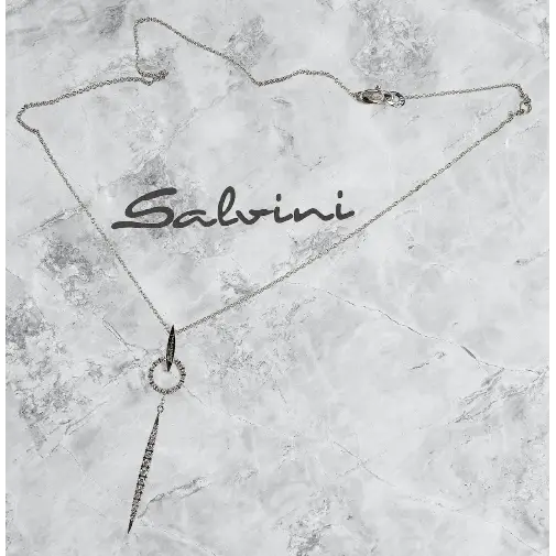 Collana con pendente oro bianco e diamanti Leviosa Salvini |bonini-gioielli