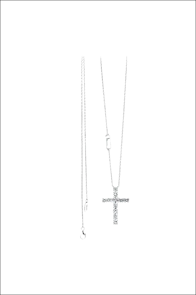 Collana BLISS argento con ciondolo croce di zirconi elegante e luminosa