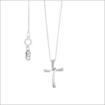 Collana Croce Oro Bianco e Diamanti GLB 1563 con catena a cassetta