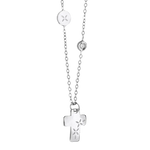Collana Croce Oro e Diamanti COMETE GIOIELLI con catena argento e pendente a croce