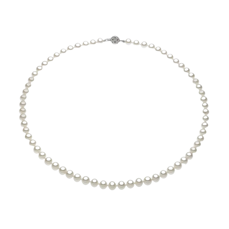 Una singola perla di Akoya bianca con chiusura decorativa sulla Collana COMETE FSM 120 B