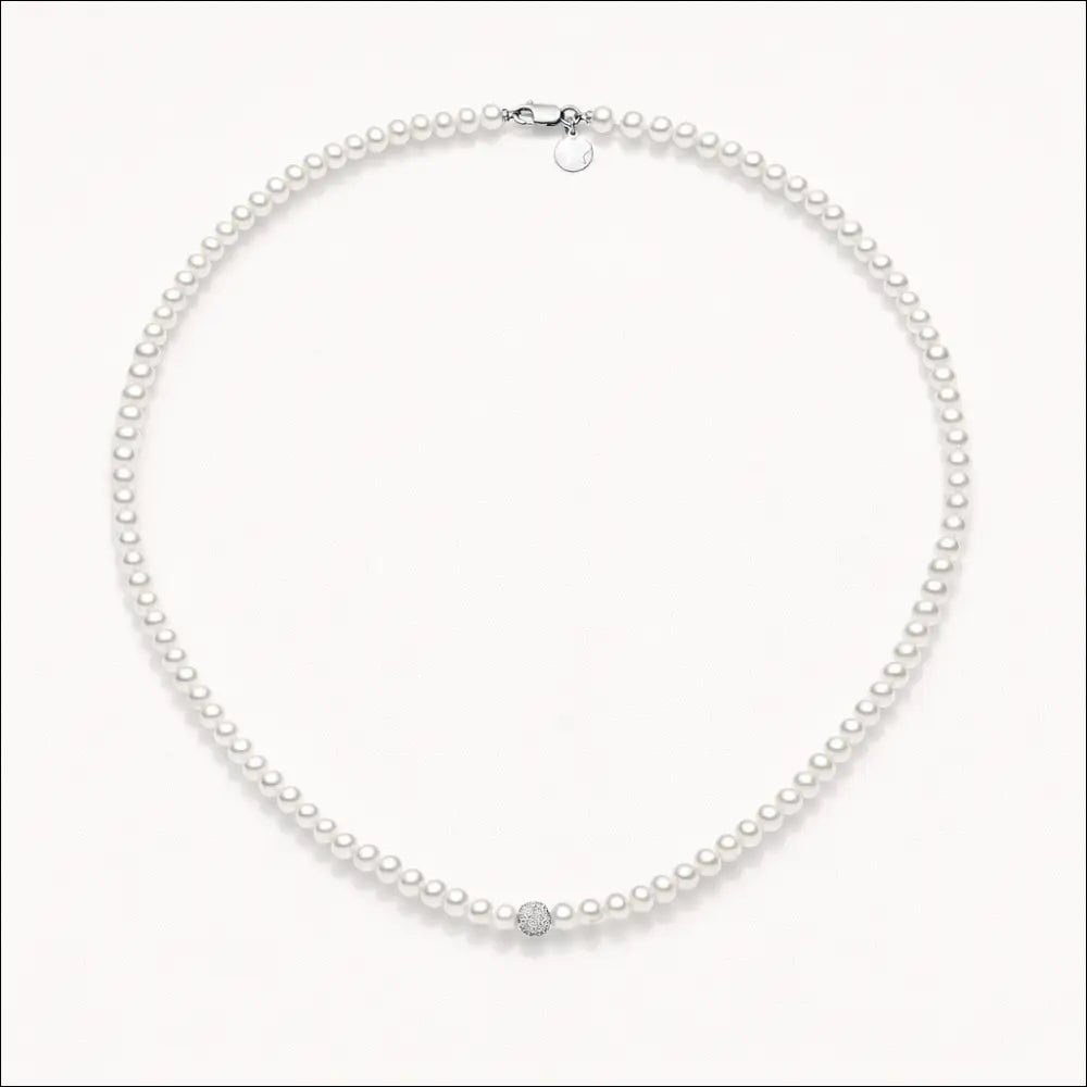 Collana di Perle COMETE GIOIELLI Dettaglio Oro Bianco|bonini-gioielli