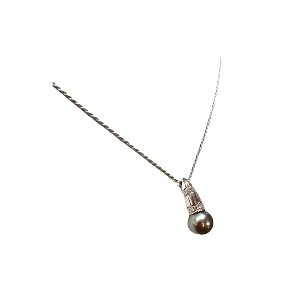 Collana diamanti e perla nera Tahiti di Salvini con pendente in perla elegante