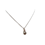 Collana diamanti e perla nera Tahiti di Salvini con pendente in perla su catena argentata