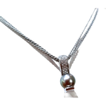 Collana Diamanti e Perla Nera Tahiti Salvini con ciondolo in argento e perla grigia