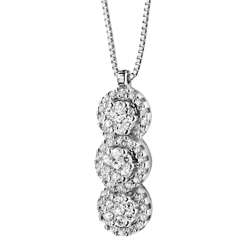 Collana diamanti Trilogy Rose di Diamanti GLB 760 COMETE con pendente in argento e diamanti