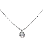 Collana Galileo Oro Bianco Sparkling Glamour con catena argento e pendente cristallo sferico