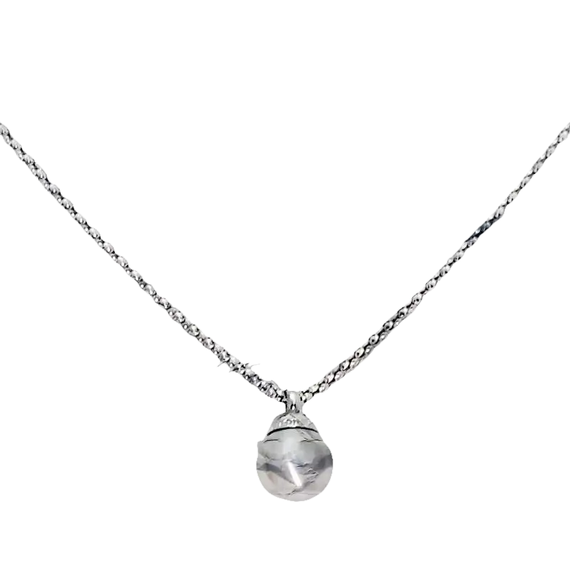 Collana Galileo Oro Bianco Sparkling Glamour con catena argento e pendente cristallo sferico