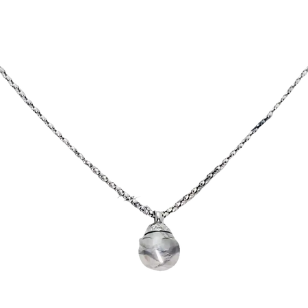 Collana Galileo Oro Bianco Sparkling Glamour con catena argento e pendente cristallo sferico