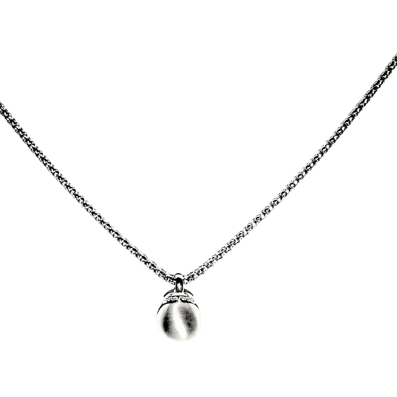 Collana Galileo Oro Bianco Sparkling Glamour con catena argento e pendente di perla lucente