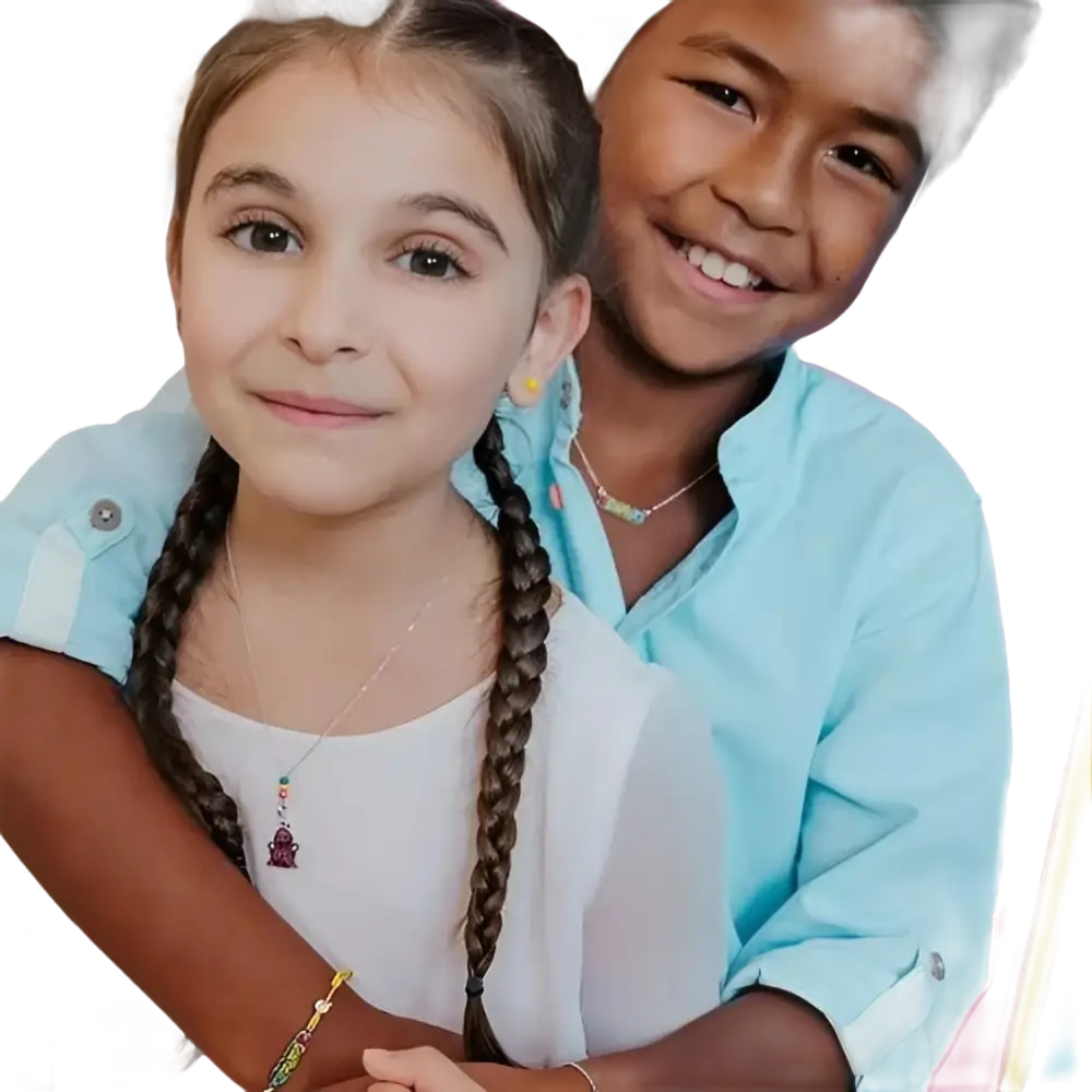 Due bambini con bratelli e collana gioiello in argento e smalto Signor Esse GLA 234