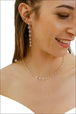 Collana girocollo argento rosé con quarzo rosa e giada cromatica