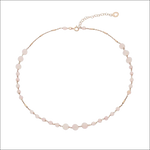 Collana girocollo rosé con quarzo rosa e giada cromatica delicata