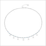Collana girocollo argento stella talismano azzurro con perline blu
