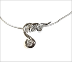 Collana girocollo platino e diamante UNOAERRE con ciondolo nota musicale silver e diamanti