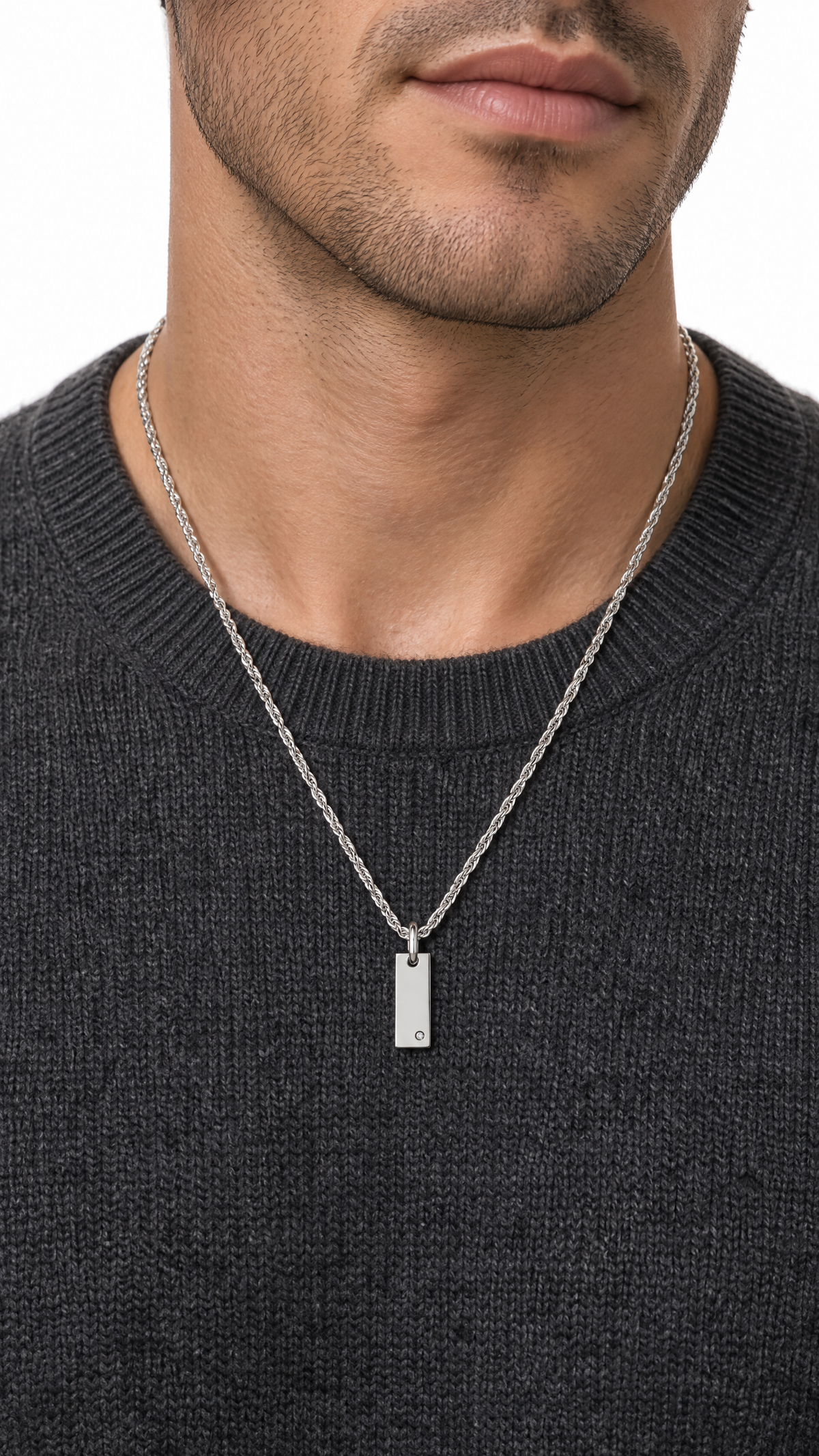 Girocollo uomo COMETE argento con piastrina, collezione Chain UGL 749|bonini-gioielli