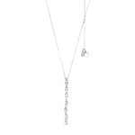 Collana Gocce di Tennis Farfalle in Argento con pendente a forma di Y e pietre a goccia