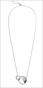 Collana in acciaio con due pendenti circolari interconnessi, spedizione gratuita