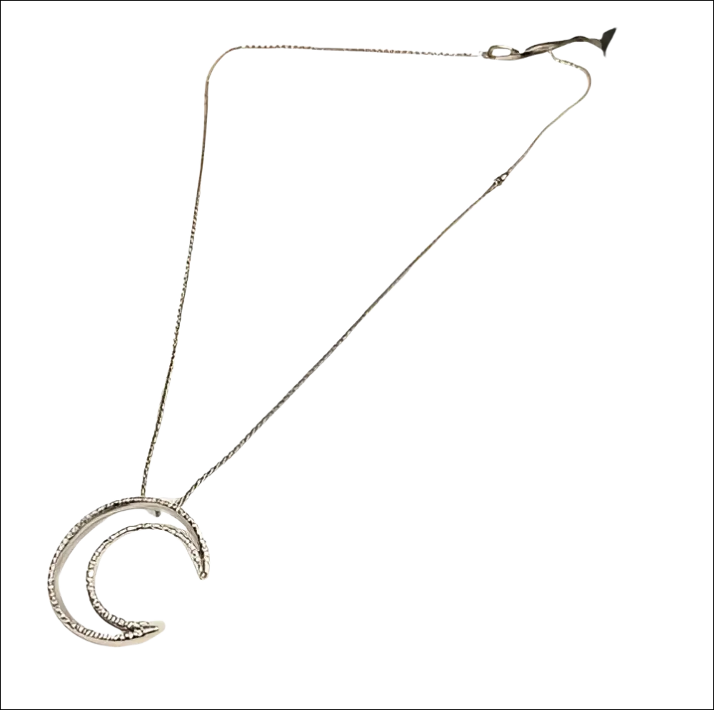 Collana Luna Oro Bianco e Diamanti con cristalli a mezzaluna
